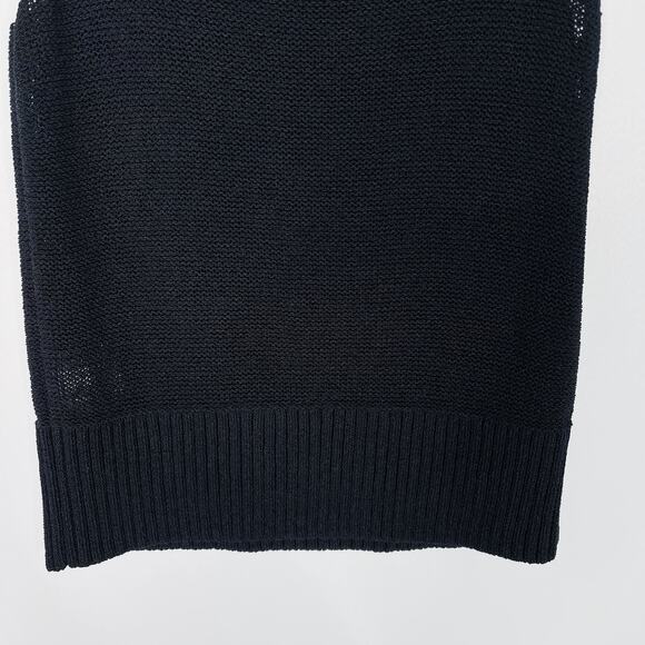 J Crew Point Sur Black XXSmall 2XS Knit Tank Sweater with Wood Bead Detail Top - Picture 7 of 12